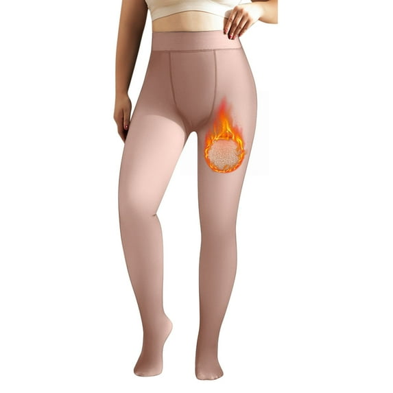 MIASHUI Winter Thermal Lined Leggings for Women Cozy Velvet Soft Thick Cold Weather Tights Beige,250G