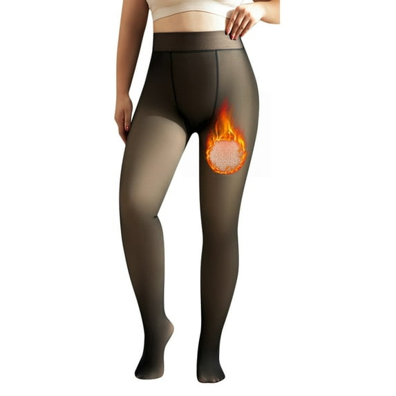 MIASHUI Winter Thermal Lined Leggings for Women Cozy Velvet Soft Thick Cold Weather Tights Black,350G