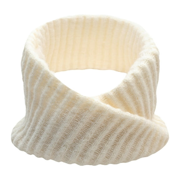 MIASHUI Winter Unisex Thick Neck Scarf Yarn Neck Gaiter Warm Plush Pullover Scarf, Scarf for Men and Women Beige,One Size