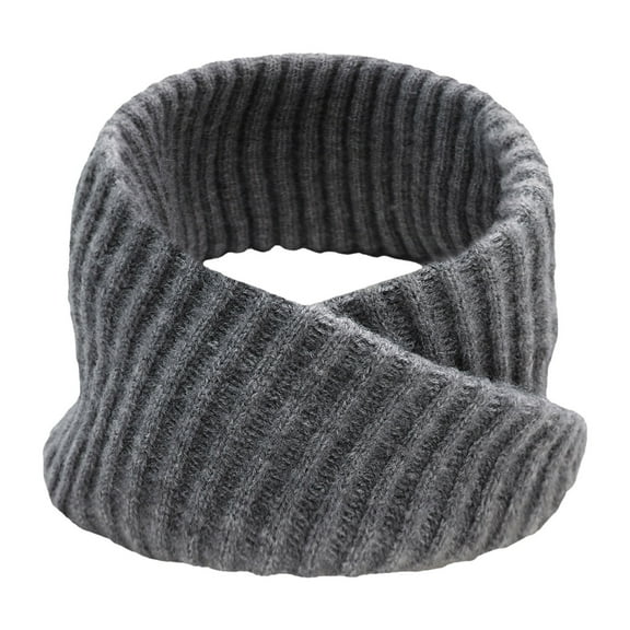 MIASHUI Winter Unisex Thick Neck Scarf Yarn Neck Gaiter Warm Plush Pullover Scarf, Scarf for Men and Women Grey,One Size