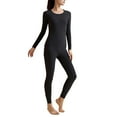 thumbnail image 1 of MIASHUI Women Black Gold Cashmere Silk Blend&nbsp;Thermal Underwear&nbsp;Set Thick Seamless秋衣秋裤High Elastic Round Neck Warm Base Layer Black,XXL, 1 of 4