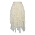 thumbnail image 1 of MIASHUI Women High Waist Star Sequin Puffy Skirt Irregular Tulle Midi Skirt Blue M Navy Blue Dre Skirt Beige,L, 1 of 9