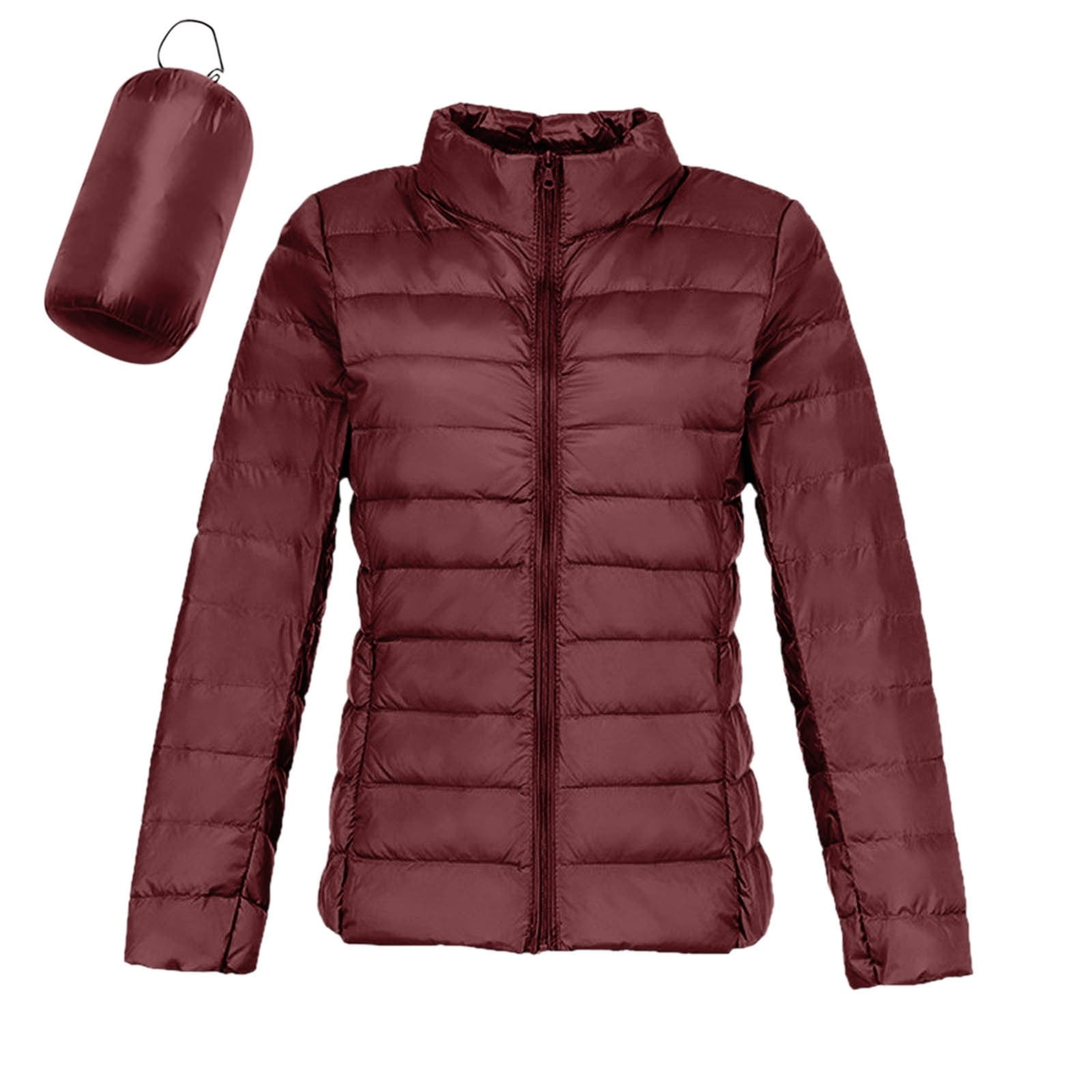 Women's Lightweight Cropped Puffer Jacket - Hooded Button Down Winter Coat, Warm Water Resistant Casual Jacket