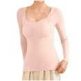 thumbnail image 1 of MIASHUI Women Warm Underwear&nbsp;Thermal Underwear&nbsp;Long Sleeve Base Layer Breastfeeding Nursing Bra OnePiece Warm Underwear Pink,XL, 1 of 6