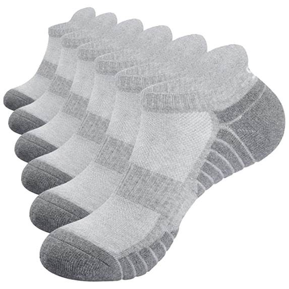 MIASHUI Women's 6-Pack Low Cut Sports Socks Breathable Wicking Socks for Women No-Show Athletic Socks Grey