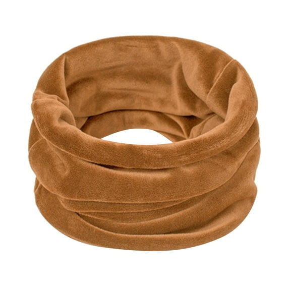 MIASHUI Women's Autumn Winter Velvet Windproof Neck Warmer, Unisex Warm Face Mask Scarf, Outdoor Riding Scarf, Fashion Scarf Orange