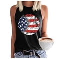thumbnail image 1 of MIASHUI Women's Baseball Graphic Sleeveless O-Neck Tank Top for Casual Summer Wear and Cute Workout Black,XXL, 1 of 4