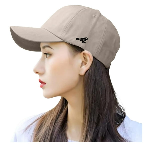 MIASHUI Women's Basic Solid Color Retro Soft Top Baseball Cap for Sun Protection, Adjustable Fit for Comfort, Simple Design for Everyday Wear Khaki
