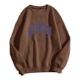thumbnail image 1 of Women's Printed Pullover Hoodie, Winter Long Sleeve Casual Graphic Sweatshirt, Loose Fit Streetwear Hooded Top Brown,XL, 1 of 4