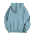 thumbnail image 1 of Women's Plus Size Zip Up Hoodie with Pocket, Winter Warm Lined Long Sleeve Pullover, Casual Loose Fit Hooded Sweatshirt Light Blue,XXXL, 1 of 4