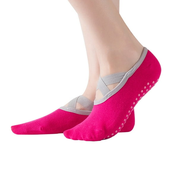 MIASHUI Women's Grip Ballet Socks for Dance Yoga Lightweight Breathable Socks with Silicone Dots B