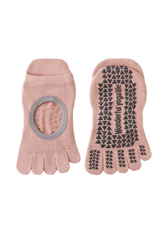 Grip Socks With Silicone Padding Toe Separator Yoga Workout Athletic Arch Support Breathable Pink,One Size