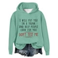 thumbnail image 1 of Women's Printed Pullover Hoodie, Winter Long Sleeve Casual Graphic Sweatshirt, Loose Fit Hooded Streetwear Top Green,M, 1 of 4