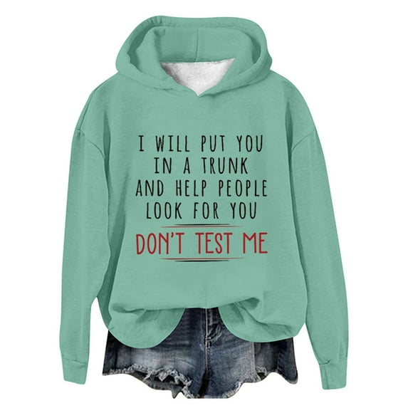 Women's Printed Pullover Hoodie, Winter Long Sleeve Casual Graphic Sweatshirt, Loose Fit Hooded Streetwear Top Green,S