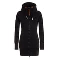 thumbnail image 1 of MIASHUI Women's Longline Solid Color Hoodie, Winter Long Sleeve Casual Sweatshirt, Hooded Tunic Top Outerwear Black,XXXXL, 1 of 4