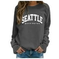 thumbnail image 1 of Women's Print Washington Adult Unisex Round Neck Sport Pullover No Hood Sweatshirt Comfortable Fan Top Grey,XL, 1 of 4