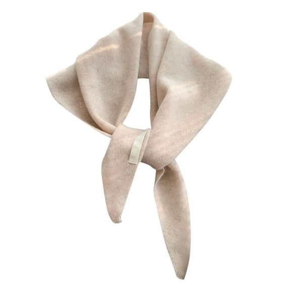 MIASHUI Women's Korean Style Solid Color Triangle Scarf Shawl, Winter Fashion Knitted Neck Warmer, Versatile Thin Scarf for Women, Autumn Outdoor Travel Accessory Beige