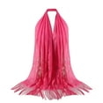 thumbnail image 1 of MIASHUI Women's Lace Scarf, Openwork Fringe Scarf, Lightweight Scarf for Summer, Long Scarf for Women, Elegant Scarf for Special Occasions Hot Pink, 1 of 3
