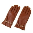 thumbnail image 1 of MIASHUI Women's Leather Gloves with Lining, Winter Warm Touchscreen Gloves for Driving, Waterproof Riding Gloves, Cold Weather Windproof Gloves Brown, 1 of 4