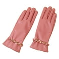 thumbnail image 1 of MIASHUI Women's Leather Gloves with Lining, Winter Warm Touchscreen Gloves for Driving, Waterproof Riding Gloves, Cold Weather Windproof Gloves Pink, 1 of 3