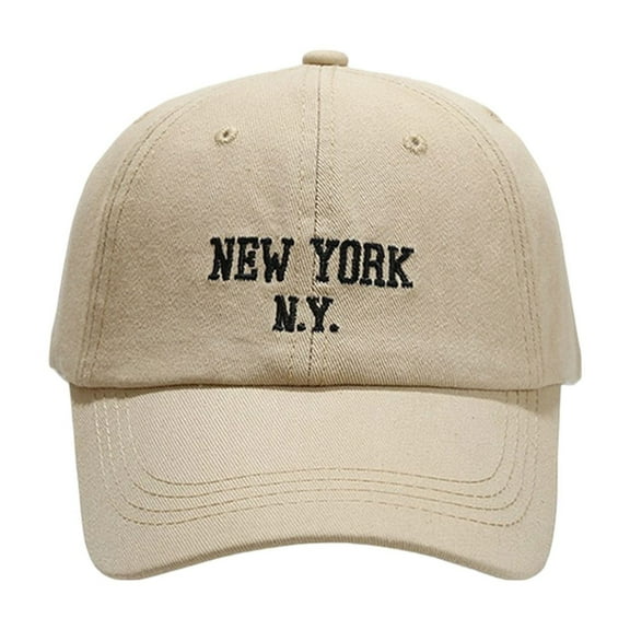 MIASHUI Women's Letter Embroidered Soft Top Baseball Cap for Sun Protection, Adjustable Fit for Comfort, Fashionable for Daily Use and Outdoor Activities Beige