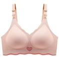 thumbnail image 1 of MIASHUI Women's Maternity Adjustable Breathable Nursing Top Bra Underwear Designed for Comfort and Support Pink,M, 1 of 3
