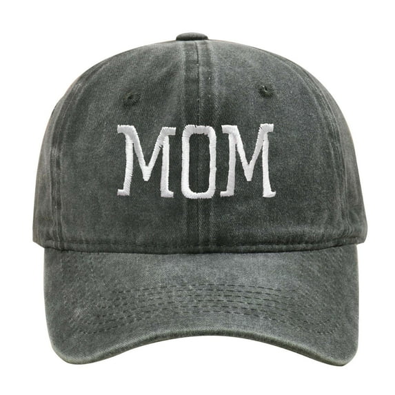 MIASHUI Women's Mother's Day Embroidered Print Baseball Cap for Retro Style, Washed Design for Vintage Look, Adjustable Fit for Gifts and Casual Wear Army Green