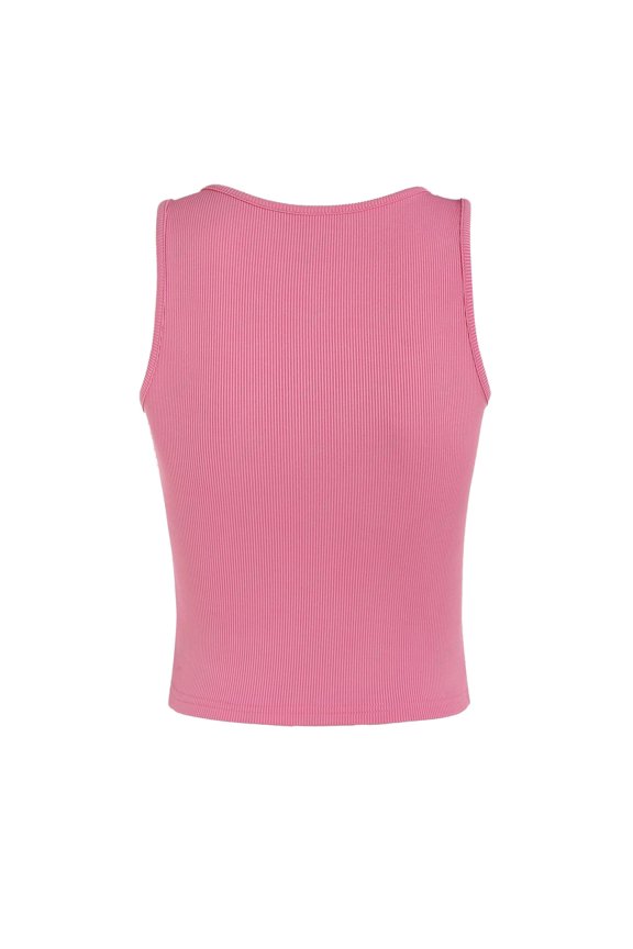 Women's Rhinestone Heart Graphic Coquettish Summer Crop Tank Top Fashion Style Pink,S