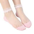 thumbnail image 1 of MIASHUI Women's Sheer Lace Ankle Socks Transparent Socks Fashion Low Cut Socks for Women Delicate Socks Pink, 1 of 3