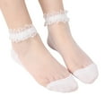 thumbnail image 1 of MIASHUI Women's Sheer Lace Ankle Socks Transparent Socks Fashion Low Cut Socks for Women Delicate Socks White, 1 of 3