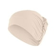 thumbnail image 1 of MIASHUI Women's Slouch Hat Solid Color Hat, Bamboo Linen Crinkle Pullover Hat, Scarf for Women, Fashion Scarf Beige,M, 1 of 5
