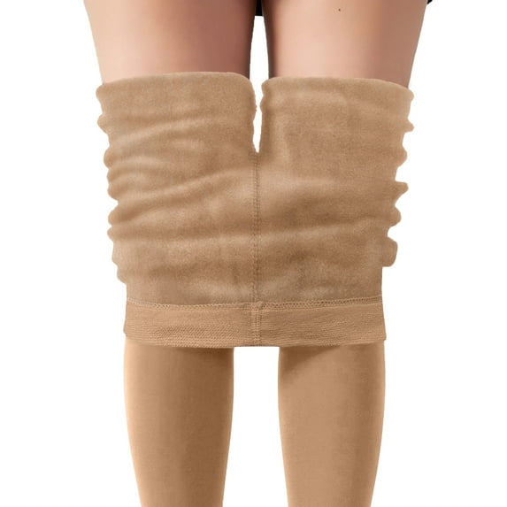 MIASHUI Women's Solid Color Thermal Lined Footed Tights&nbsp;Comfy Pant&nbsp;For Winter Warmth And Stretch Fit Leggings Beige,One Size è¿èæ¬¾