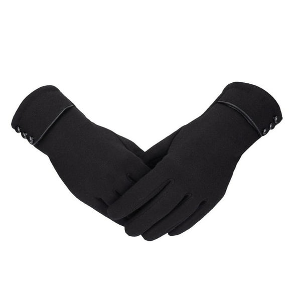 MIASHUI Women's Solid Color Touchscreen Gloves for Winter, New Style Thermal Thick Gloves for Driving, Cycling, Warmth Black