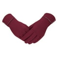 thumbnail image 1 of MIASHUI Women's Solid Color Touchscreen Gloves for Winter, New Style Thermal Thick Gloves for Driving, Cycling, Warmth Red, 1 of 4