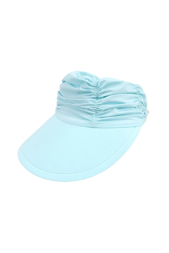 Women's Sun Visor Hat UV Protection Wide Brim Outdoor Swimming Open Light Blue