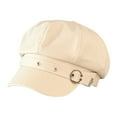 thumbnail image 1 of MIASHUI Women's White Beret for Spring Summer, Korean Style Newsboy Cap, Cute Octagonal Hat for Daily Fashion, Retro British Design Beige, 1 of 3