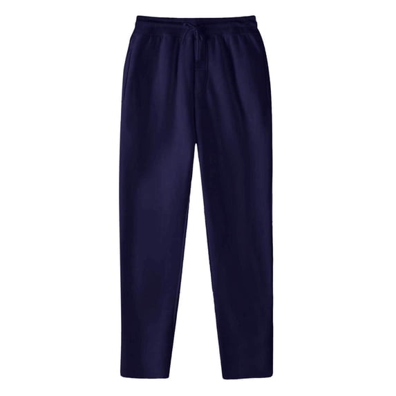 MIASHUI Women's Winter Brushed Sweatpants Straight Leg Wide Joggers Casual Comfort Lounge Athletic Pant Navy,M