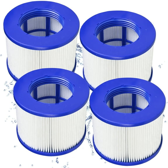MIBNCE Screw-in Hot Tub Filter Cartridges Replacement for All RELXTIME, ALEKO, Wejoy, Aquaspa Spa,Clever Spa Filter,Threaded Filter for Inflatable Hot Tubs & Massage Pools (4 Pcs)