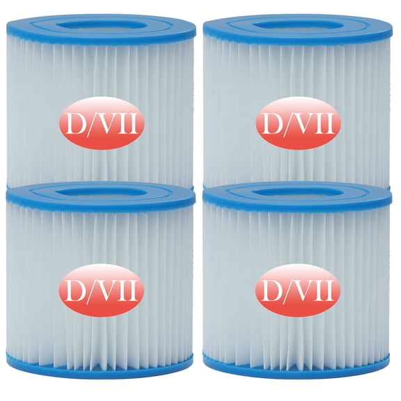 MIBNCE Type D Replacement Cartridge for Summer Waves Pool Filters, Type D/VII Filter Cartridge for 58385E, for Summer Escapes Type D Filter cartridges (4 Pack)