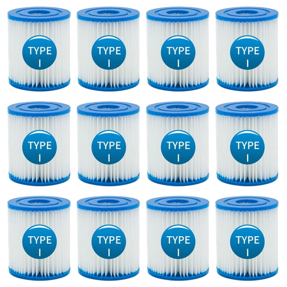 MIBNCE Type I Pool Filter Cartridge,Replacement Filters Cartridge for 58093,330 Gallon Pump Filter Cartridge for Pool Cleaning (12 Pcs)