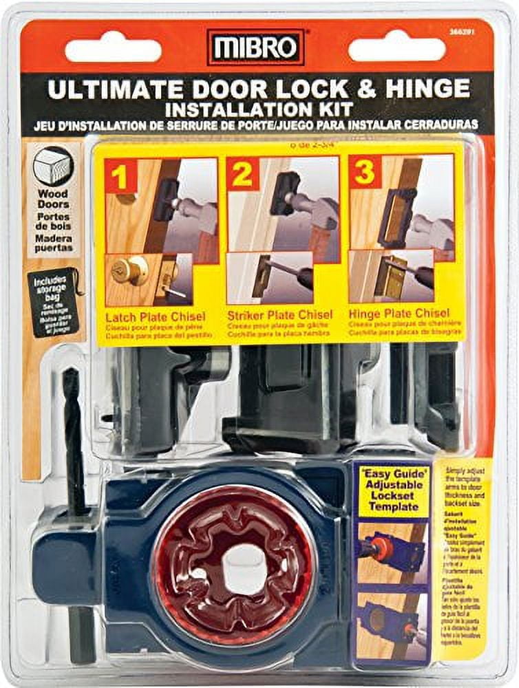 MIBRO 366291 Ultimate Door Lock and Hinge Installation Kit for Wood Doors