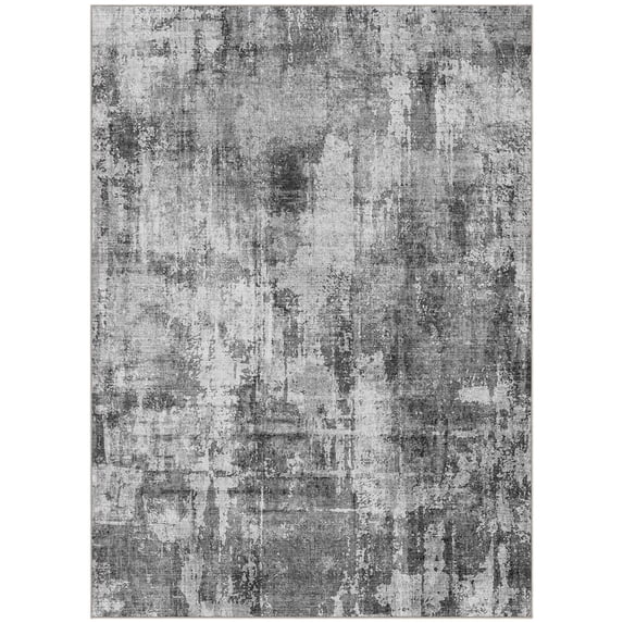 MICGEEK 10'x14' Abstract Area Rugs for Living Room, Stain Resistant Washable Rugs with Non-Slip Backing, Modern Large Area Rug Carpet for Bedroom Dining Room Office, Dark Gray