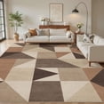 thumbnail image 1 of MICGEEK 10x12 Washable Area Rugs for Living Room, Modern Geometric Printed Rug, Vacuum-Friendly, Non Slip Indoor Rug for Bedroom Dining Room Home Decor Carpet, Dark Brown, 1 of 12