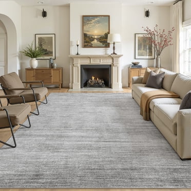 MICGEEK 10x14 Washable Area Rugs for Living Room, Modern Abstract Printed Rug, Vacuum-Friendly, Non Slip Indoor Rug for Bedroom Dining Room Home Decor Carpet, Beige
