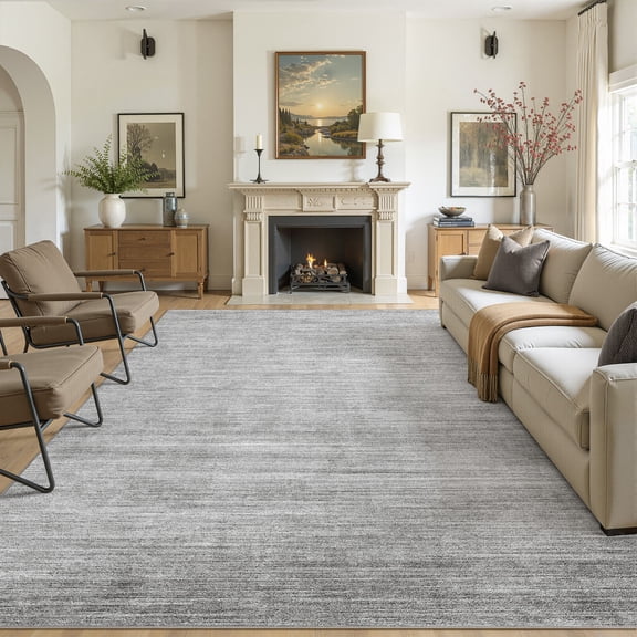 MICGEEK 10x14 Washable Area Rugs for Living Room, Modern Abstract Printed Rug, Vacuum-Friendly, Non Slip Indoor Rug for Bedroom Dining Room Home Decor Carpet, Beige