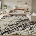 thumbnail image 1 of MICGEEK 10x14 Washable Area Rugs for Living Room, Modern Abstract Printed Rug, Vacuum-Friendly, Non Slip Indoor Rug for Bedroom Dining Room Home Decor Carpet, Black/Gold, 1 of 10