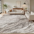 thumbnail image 1 of MICGEEK 10x14 Washable Area Rugs for Living Room, Modern Abstract Printed Rug, Vacuum-Friendly, Non Slip Indoor Rug for Bedroom Dining Room Home Decor Carpet, Brown, 1 of 10