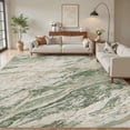 thumbnail image 1 of MICGEEK 10x14 Washable Area Rugs for Living Room, Modern Abstract Printed Rug, Vacuum-Friendly, Non Slip Indoor Rug for Bedroom Dining Room Home Decor Carpet, Green/Brown, 1 of 8