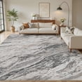 thumbnail image 1 of MICGEEK 10x14 Washable Area Rugs for Living Room, Modern Abstract Printed Rug, Vacuum-Friendly, Non Slip Indoor Rug for Bedroom Dining Room Home Decor Carpet, Gray/Brown, 1 of 10
