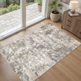thumbnail image 1 of MICGEEK 3x5 Washable Area Rugs for Living Room, Modern Abstract Printed Rug, Vacuum-Friendly, Non Slip Indoor Rug for Bedroom Dining Room Home Decor Carpet, Gray/Brown, 1 of 7